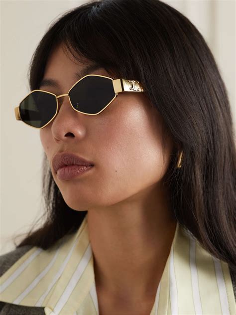 celine gold chain arm sunglasses|celine sunglasses triomphe gold.